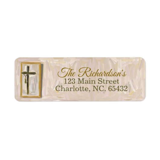 Christian Cross Return Address Label (Voorkant)