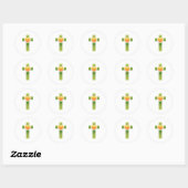 Christian Cross Ronde Sticker (Vel)