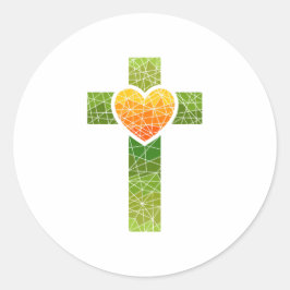 Christian Cross Ronde Sticker