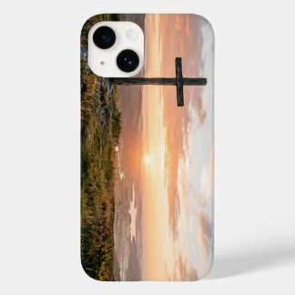 Christian Cross Scenic Hillside Sunset iPhone Case