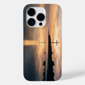 Christian Cross Sunset Reflection iPhone Case (Achterkant)