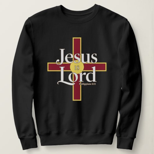 Christian Cross Tee, Jesus Is Lord Scripture Trui (Design voorkant)
