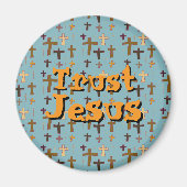 Christian Cross “Trust Jesus”  Magneet (Voorkant)