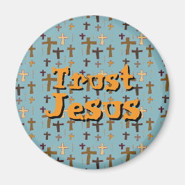 Christian Cross “Trust Jesus”  Magneet