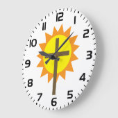 Christian Cross with Yellow Sun and Orange Rays Grote Klok (Hoek)