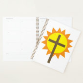 Christian Cross with Yellow Sun and Orange Rays Planner (Display)
