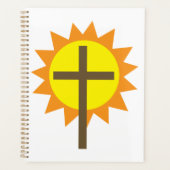 Christian Cross with Yellow Sun and Orange Rays Planner (Voorkant)