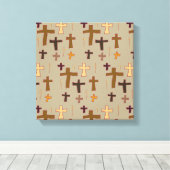 Christian Crosses on Neutral background Canvas Afdruk (Insitu (Houten vloer))