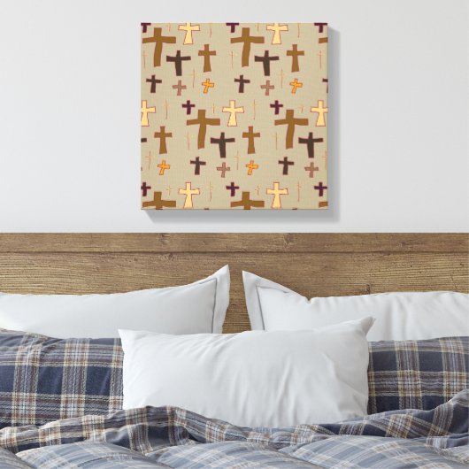 Christian Crosses on Neutral background Canvas Afdruk (Insitu (Slaapkamer))
