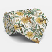 Christian Crosses with Doves Custom Necktie Stropdas (Opgerold)