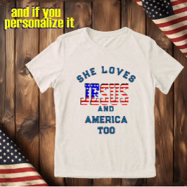 Christian custom template loves Jesus and America Tri-Blend Shirt