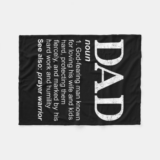 Christian Dad Definition Fathers Day Dad  Fleece Deken (Voorkant (Horizontaal))