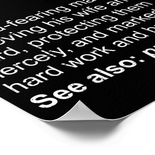 Christian Dad Definition Fathers Day Dad  Poster (Hoek)