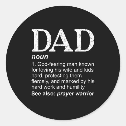 Christian Dad Definition Fathers Day Dad  Ronde Sticker (Voorkant)