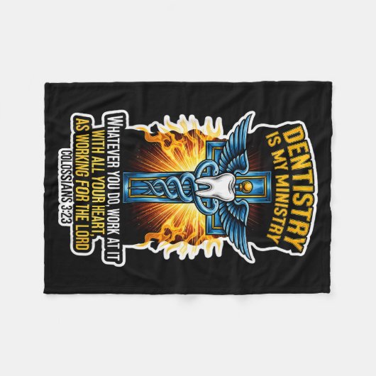 Christian Dentist Dentistry Is My Ministry Jesus B Fleece Deken (Voorkant (Horizontaal))