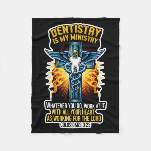 Christian Dentist Dentistry Is My Ministry Jesus B Fleece Deken (Voorkant)