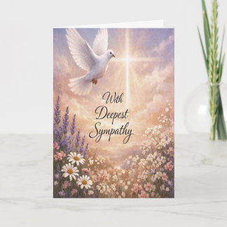 Christian Dove and Cross Sympathy Card Kaart