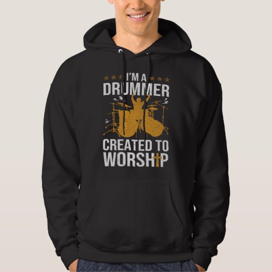 Christian Drummer For Men Women Drum Player Hoodie (Voorkant)