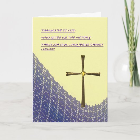 Christian Easter Card with empty gold cross Kaart (Voorkant)