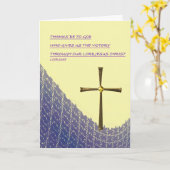 Christian Easter Card with empty gold cross Kaart (Gele Bloem)