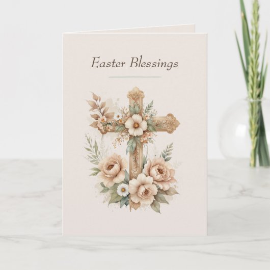 Christian Easter Cards, Religious Blessing Cross Feestdagen Kaart (Voorkant)