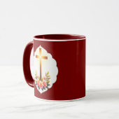 Christian Easter Cross with Flowers – caneca Mok (Voorkant links)
