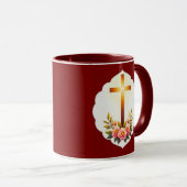 Christian Easter Cross with Flowers – caneca Mok (Voorkant rechts)