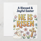 Christian Easter Greeting Art Feestdagenkaart (Voorkant / Achterkant)