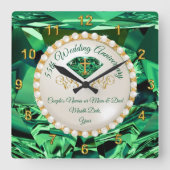 CHRISTIAN Emerald, 55 Year Anniversary Gift Vierkante Klok (Voorkant)