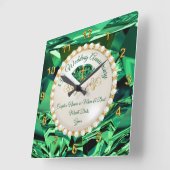 CHRISTIAN Emerald, 55 Year Anniversary Gift Vierkante Klok (Hoek)