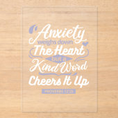Christian Encouragement Quote – Anxiety & Kindness Acryl Uitnodigingen (Voorkant)