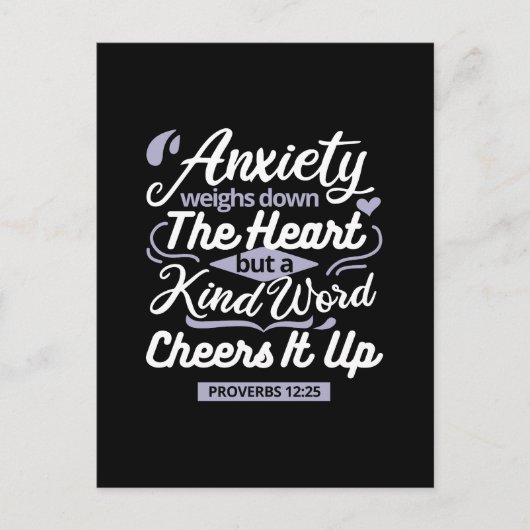 Christian Encouragement Quote – Anxiety & Kindness Briefkaart (Voorkant)