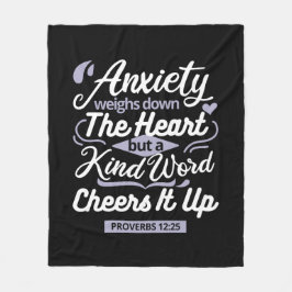 Christian Encouragement Quote – Anxiety & Kindness Fleece Deken