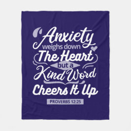 Christian Encouragement Quote – Anxiety & Kindness Fleece Deken