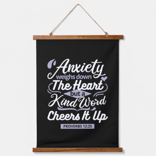 Christian Encouragement Quote – Anxiety & Kindness Hangend Wandkleed (Voorkant)