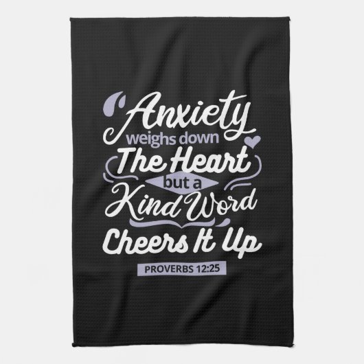 Christian Encouragement Quote – Anxiety & Kindness Theedoek (Verticaal)