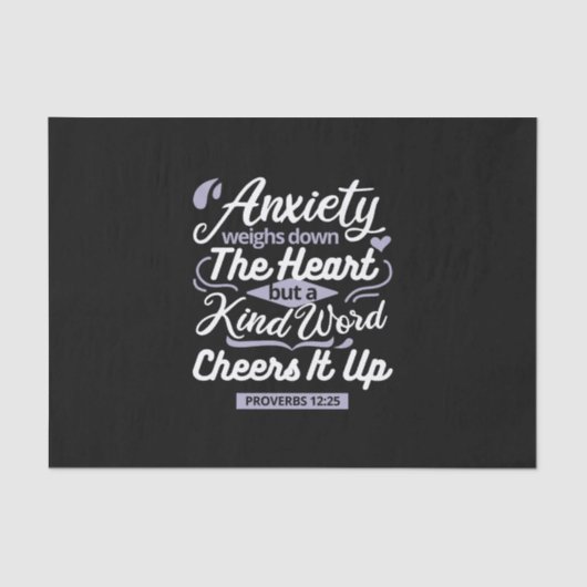 Christian Encouragement Quote – Anxiety & Kindness Tissuepapier (Voorkant)