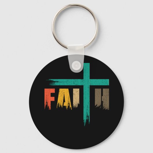 Christian Faith Cross Vintage Sleutelhanger (Voorkant)