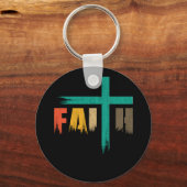 Christian Faith Cross Vintage Sleutelhanger (Voorkant)