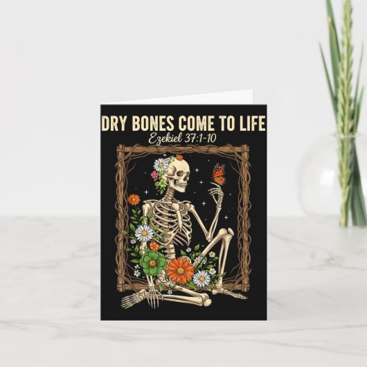 Christian Faith Dry Bones Come To Life Skeleton Fl Kaart (Voorkant)