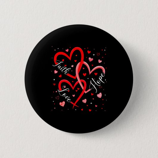 Christian Faith Hope Love Hearts Religious Valenti Ronde Button 5,7 Cm (Voorkant)