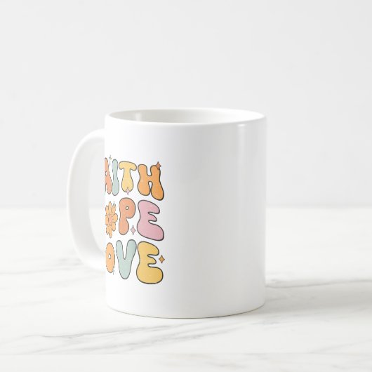 Christian Faith Over Fear Women Girl Cute God Sist Koffiemok (Voorkant links)