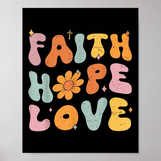 Christian Faith Over Fear Women Girl Cute God Sist Poster (Voorkant)