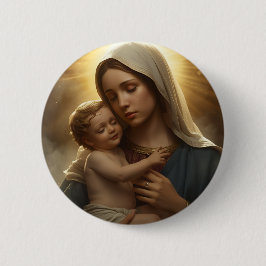 Christian Faith Pin Button | Mother Mary and Jesus