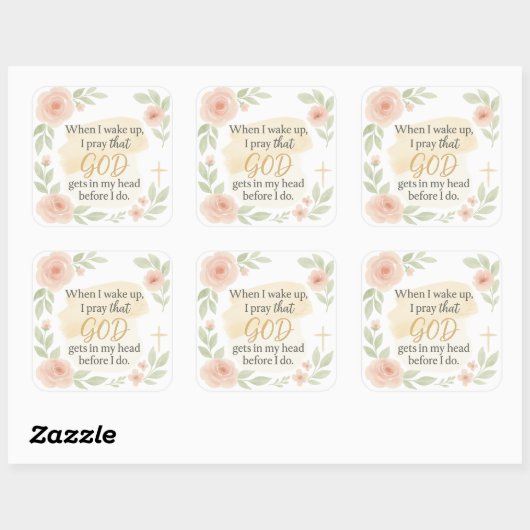 Christian Faith Quote Sticker – “When I Wake Up, I (Vel)