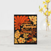 Christian Fall Thanksgiving Autumn Most Thankful F Kaart (Gele Bloem)