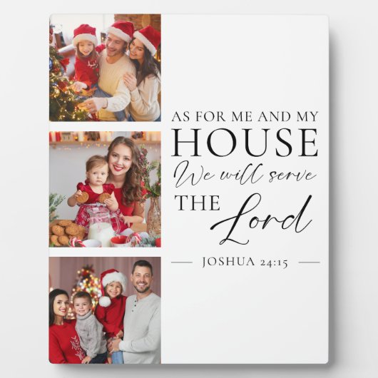 Christian Family Photo Joshua 24:15 Bible Verse Fotoplaat (Voorkant)