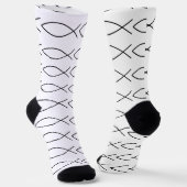 Christian Fish Symbol Ichthys Thunder_Cove Sokken (Gebogen)