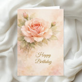 Christian Floral Birthday Card Blush Rose Kaart