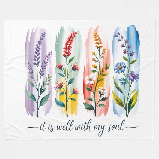 Christian Floral Frequency Custom Fleece Blanket  (Voorkant (Horizontaal))